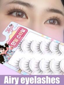 5 Pairs Natural Looking Lightweight Invisible False Eyelashes, Thin And Unexaggerated One-Piece Fairy Lashes, Essential For Daily Commute - View 3