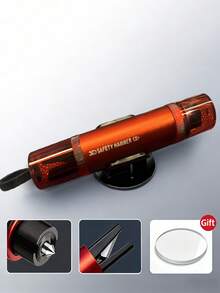A Multifunctional Car Safety Hammer, Integrating A Car Window Breaker And Seatbelt Cutter, Serving As An Emergency Escape Tool. Made Of ABS And Alloy Materials, Compact And Portable Design With A Convenient Mounting Bracket. This Is A Fashionable Metal Appearance Car Safety Device. - A - View 14