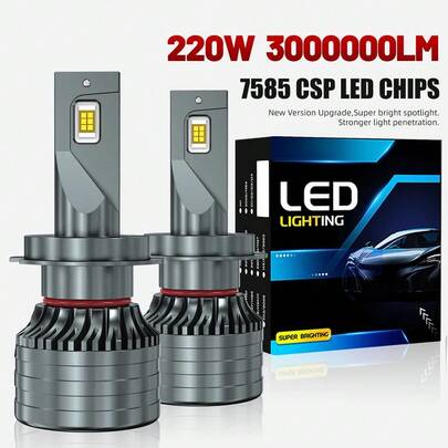 HYNBYZJ 2 paquetes de bombillas LED para faros de coche H4 H7 Canbus H1 H9 H11 9005 9006 HB3 HB4 Turbo, chip CSP, luz de niebla automotriz, 6000K 12V