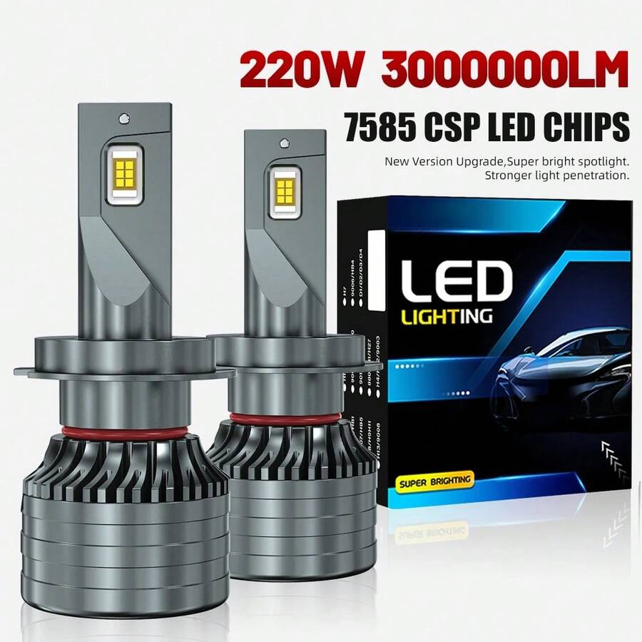 HYNBYZJ 2 Packs H4 H7 LED Car Headlight Canbus H1 H9 H11 9005 9006 HB3 HB4 Turbo Led Auto Lamp CSP Chip Automobile Fog Lights Bulbs 6000K 12V