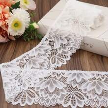 10 Yards - IDONGCAI Floral Lace Trim - 4 Inch Wide Elastic Lace Ribbon, Suitable For Clothing Decoration, DIY Crafts And Gift Packaging - A - View 8