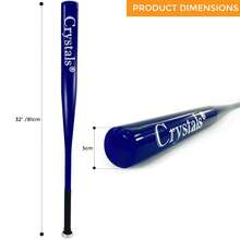Crystals 32 Inch Heavy Duty Metal Baseball Bat Aluminum Alloy Non-Slip Grip Training Bat - Blue - View 2