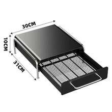 Carbon Steel Coffee Pod Holder – Capsule Organizer Storage Drawer For Under Coffee Machine, Space Saving With Removable Divider & Non-Slip Pads, Home Office - View 2