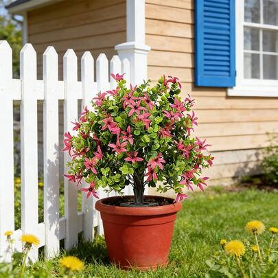 1 Stück/2 Stücke künstlicher Orchideenbaum, realistische Phalaenopsis Kunstblume in Topfpflanze Dekoration, leuchtende Farbe, UV-beständig, geeignet für Garten, Hof, Hochzeit, Feiertage, Ganzjahres-Dekoration, wartungsfrei