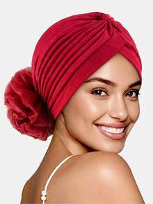 1pc Women's Muslim Turban Hat, Suitable For Wedding And Daily Use - Multicolor - View 3