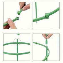 60 chiếc (10 tầng), Giá đỡ chậu hoa xếp chồng, Vòng đỡ cây, Cọc đỡ cây hoa trong vườn - màu xanh lá - Xem 9