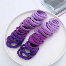 50pcs  High Elastic Hair Bands For Girls Hairband Rubber Band Ties Ponytail Holder Scrunchies Hair Accessories Girls Hair Accessories No Slipping - 紫色 - 查看 4