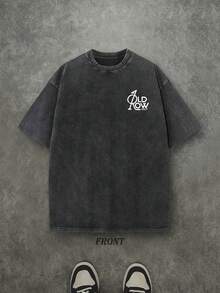 Retro Vintage Old Row Golf Graphic T Shirts, (230g 100 Percent Cotton T-Shirt), Fashionable Vintage Washed Men's Cotton T-Shirt, A Perfect Surprise Gift For Family And Friends, Dropped Shoulder Design, Round Neck, Male And Female T-Shirt, Men's Summer T-Shirt, Holiday Gift, Ideal Present. - 黑色 - 查看 3