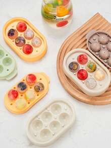 1个带盖圆形冰球模具，6孔圆形冰格冰球制作器 - 彩色 - 查看 7