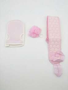 3pcs/Set Exfoliating Bath Towel, Scrub Back Strap, Bathing Gloves, Unisex Thick Shower Scrubber - A - View 3