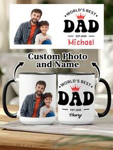 1pc 15oz The World's Best Dad Coffee Mug, A Unique Gift For Father's Day. It's A Personalized Customized Coffee Mug And Water Cup. You Can Customize The Text On It. It Expresses Your Gratitude To Your Dad And Also Serves As A Wonderful Birthday Gift For Him. - Style 1 - View 11