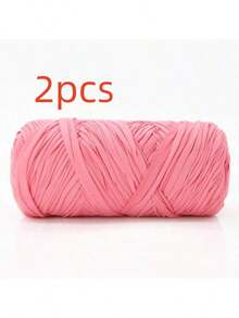 [Paquete de hilo 100% poliéster] 2 paquetes de hilo 100% poliéster - 200g por paquete, colores mixtos, adecuado para manualidades DIY, tejido, cestería y tejido de alfombras - 200 gramos - Ver 22