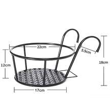 Soportes colgantes para macetas, contenedores suspendidos para macetas, cestas colgantes para macetas, soportes para macetas de balcón, soportes para macetas de barandilla de hierro forjado, soportes para macetas de parterre, adecuados para balcones, parterres y barandillas de jardín, robustos y duraderos. - Propósito general - Ver 5