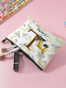 1pc Customizable Name/Text, Cartoon Game Console Pattern Double-Sided Print Travel Portable Cosmetic Storage Bag Multi-Function Zipper Makeup Bag Wallet, Perfect For Children's Skincare Storage, Can Be Customized According To Your Name - Multicolor - View 5