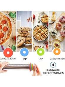 1个17英寸可调节擀面杖，大型不锈钢擀面杖，适用于披萨、馅饼、饼干、饺子、面条，厨房工具，烹饪用具，厨房配件 - 銀色-均碼 - 查看 10