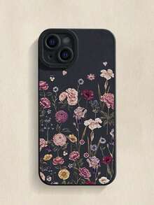 花朵图案精密穿孔黑色底彩色彩绘防摔手机壳，兼容 P14 Pro Max、P13、P11卡通版、P12防摔XR卡通版、7/8 GES2、XS，也适用于P15、P16、P16 Pro Max、17 Pro Max、S25、A16、S24、A03s、A03 Core、A04、A12、A13、A14。 - 彩色 - 查看 2