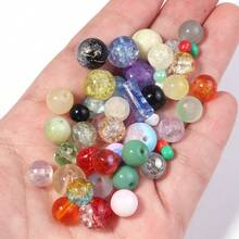 50g/Pack, 3-12mm Mixed Multicolored Glass Beads, Suitable For DIY Jewelry Making, Necklaces And Bracelets Crafts, Women Handmade Materials - Multicolor - View 7