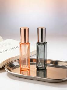 10ml Chai xịt nước hoa thủy tinh vuông nắp kim loại & túi đựng đồ vệ sinh cá nhân trong suốt chống rò rỉ có thể nạp lại di động vật dụng du lịch thiết yếu cho nữ nam - Nhiều màu - Xem 7
