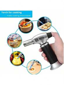 Professional Culinary Blow Torch - Refillable Butane Torch Lighter With Adjustable Flame, Heavy Duty Kitchen Cooking Blowtorch For Crème Brûlée, Baking, Desserts, BBQ, Soldering & DIY Crafts - Multicolor - View 5
