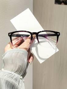 1副女士经典方形眼镜框，轻盈聚碳酸酯镜框，佩戴无压迫感，透明镜片，适合日常办公通勤，附带眼镜盒 - 彩色 - 查看 13
