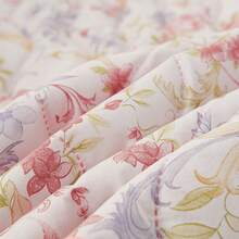 1件亲肤简约格子+花卉绗缝宽边夏季被，柔软细腻，吸湿透气，简约优雅，时尚空调被，轻盈透气夏季被 - 芳華 - 查看 7