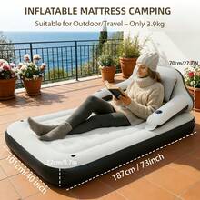 Heavy Duty Thick Inflatable Mattress - Dual Use As Mattress And Sofa, Suitable For Guests, Camping, Indoor & Outdoor - Portable Inflatable Bed, Full Body Support, Quick Installation, High Load-Bearing - Multicolor - View 6