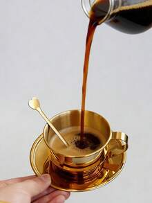 Bộ 3 tách và đĩa cà phê sang trọng tối giản phong cách châu Âu cổ điển, bộ tách cà phê và trà chiều thanh lịch kiểu Anh. - Nhiều màu - Xem 2