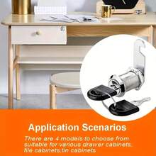 1pc Cylinder Cam Lock With Key, 16-20mm Universal Tongue Lock, Suitable For Metal Cabinets, Employee Lockers, Tool Boxes, File Cabinets, Office Desk Drawers, With Key - Cabinet Lock - View 6