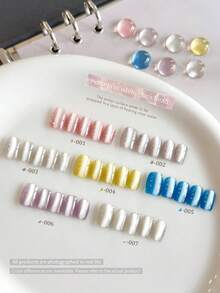 XEIJAYI 10毫升玻璃珠全息闪片磁性猫眼凝胶指甲油，磁性星空效果凝胶指甲油，可卸除UV/LED指甲油，适合家庭美甲沙龙DIY - 不含磁铁 - 彩色 - 查看 4