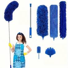 Chổi phủi bụi siêu dài bằng sợi microfiber, cán thép không gỉ có thể kéo dài 111 inch, thích hợp cho quạt trần cao và vệ sinh xe hơi, màu xám, chổi phủi bụi. - 111 inch - Xem 13