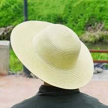 1顶夏季草帽，尼龙防晒帽，防雨农夫遮阳帽，大帽檐草帽，劳动防护用品 - A - 查看 9