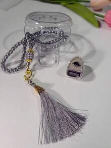 新款透明礼盒装穆斯林念珠，配有镶钻指环计数器和电子念珠，适合节日和馈赠。 - 多色 - 查看 6