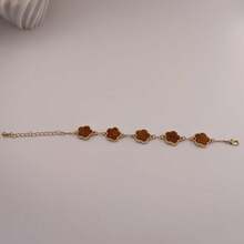 男士经典棕色幸运草设计商务时尚手链 1 件 - 棕色 - 查看 3