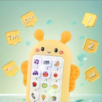 Music Bee Toy Phone, Early Education Learning Device - No Battery Included, Built-In Lights And Songs, Children's Phone, Ideal Gift For Interaction With Teenagers On Christmas, Halloween, Easter, Children's Day