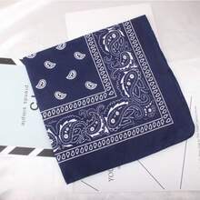 1 Pc <> Season 11 Style Dark Blue Printed Headscarf Anime Hipster Hip Hop Sports Headband Scarf - Multicolor - View 4