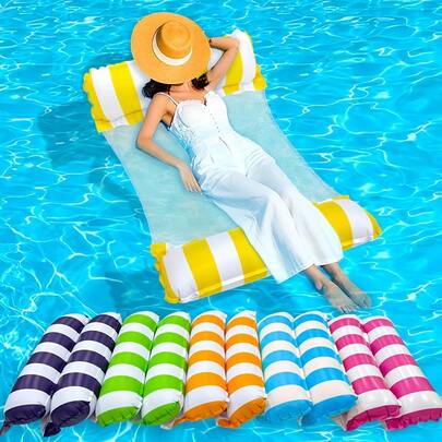 1 chiếc phao hơi PVC dành cho người lớn, thích hợp cho hồ bơi, bãi biển, dễ mang theo, không cần điện, thoải mái, bền, nhẹ, thư giãn, bơm hơi nhanh, phù hợp cho người lớn