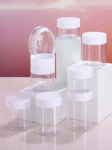 1/3/5pcs Refillable Travel Bottles For Face Wash, Body Wash, Shampoo, Loose Powder Cosmetics - White - View 1