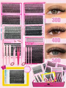 16pcs False Eyelashes Set, Including Natural Thin, Thick Curly, Cat Eye And Daily Wear Styles, Large Capacity Reusable, Comes With Eyelash Glue And Eye Tools, Suitable For Daily Makeup, Dates, Parties, Weddings, Easy To Apply And Remove, Enhances Eye Appeal, Fits All Eye Shapes, Creates Versatile Makeup Looks, Also Makes A Great Holiday Gift - 黑色 - 查看 12