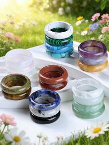 1/5/10/20pcs Set Elegant Natural Crystal Ring Holder - Jewelry Accessories, Transparent Crystal Ball Stand - Multicolor - View 5