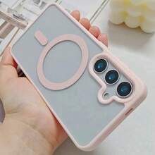 1个粉色磁吸充电磁环磨砂PC可爱粉色硬壳TPU软框半透明防黄轻薄防摔防尘镜头全包防刮花少女风手机壳，兼容苹果17pro/17promax/苹果Air/17/17E/16pro/16promax/16plus/16/16E和三星Galaxy S26Ultra/S26Plus/S26/S26Edge/S26Pro/S25Ultra/S25Plus/S25/S25Edge/S25FE/A57/A37/A17/A07/A56/A36/A26/A55/A35/A25/A15/A24/A34/A14/A16/A06/A05S - 粉色 - 查看 10