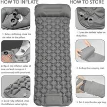 1pc Pedal-Type Inflatable Pad - Suitable For Camping And Picnics. Thickened Moisture-Proof Sleeping Pad. - Multicolor - View 2