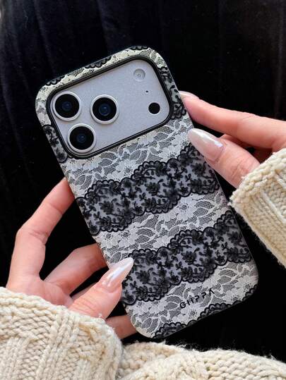 Fashionable & Elegant Contrast Color Lace Phone Case