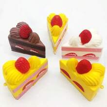 New Arrival Squishy Slow Rebound Strawberry Cake Squeeze Toy, Cake Dessert Fidget Toy - Multicolor - View 1