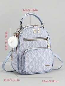 Fashionable New Stylish Small Backpack, Spacious Women's Outdoor Backpack, Casual Versatile Mommy Bag, Multi-Function Shoulder Crossbody Bag Set - Baby Blue - View 3