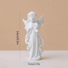 Praying Peace Angel Girl Statue, Seeking Inner Calm, Expressing Empathy, Comfort, Reminiscence, Healing, Hand-Painted Sculpted Figure, Outdoor Garden Decor, Patio And Pond Accent, Ideal Gift Choice, Desktop Ornament, Home Decor - A - View 3