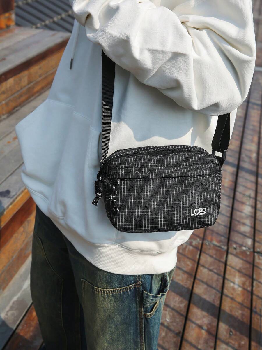 Casual Messenger Bag For Men - Black - View 1