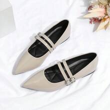 Giày bệt Mary Jane mũi nhọn dành cho nữ - Màu be - Xem 14