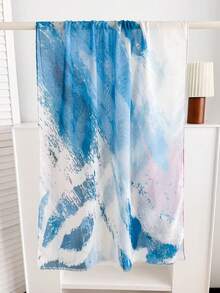 1pc Geometric Floral Abstract Print Detachable Hijab Scarf, Casual Daily Wear - Multicolor - View 10