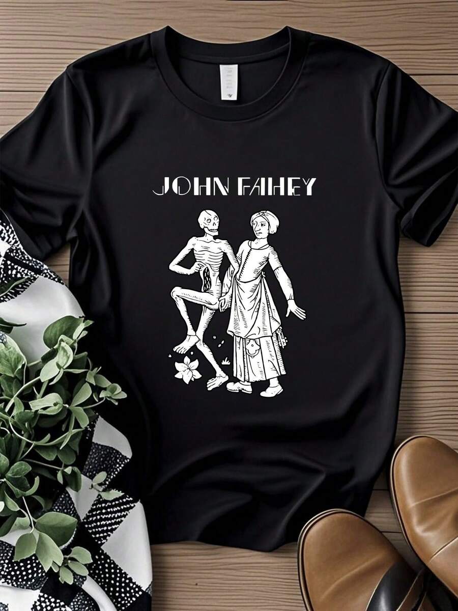 Maglietta da donna con stampa "I Remember Blind Joe Death John Fahey", camicia vintage con chitarra steel, folk music - nero - Visualizzare 1