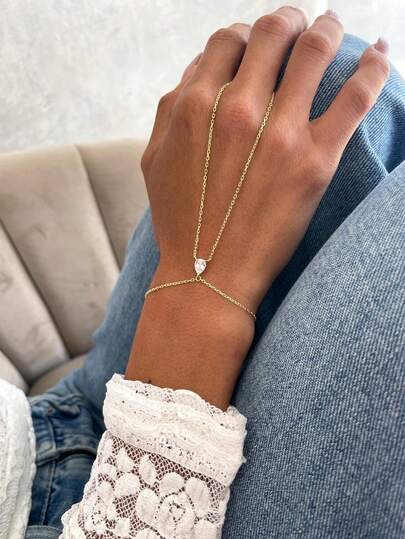 Vòng tay bằng thép không gỉ đính đá kiểu Bohemian, phụ kiện trang sức thời trang tối giản dễ thương dành cho nữ.